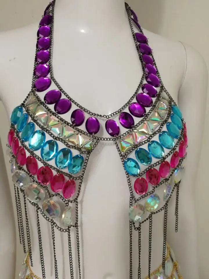 Женские майки с металлической кисточкой и цепочкой акриловые хрустальные топы