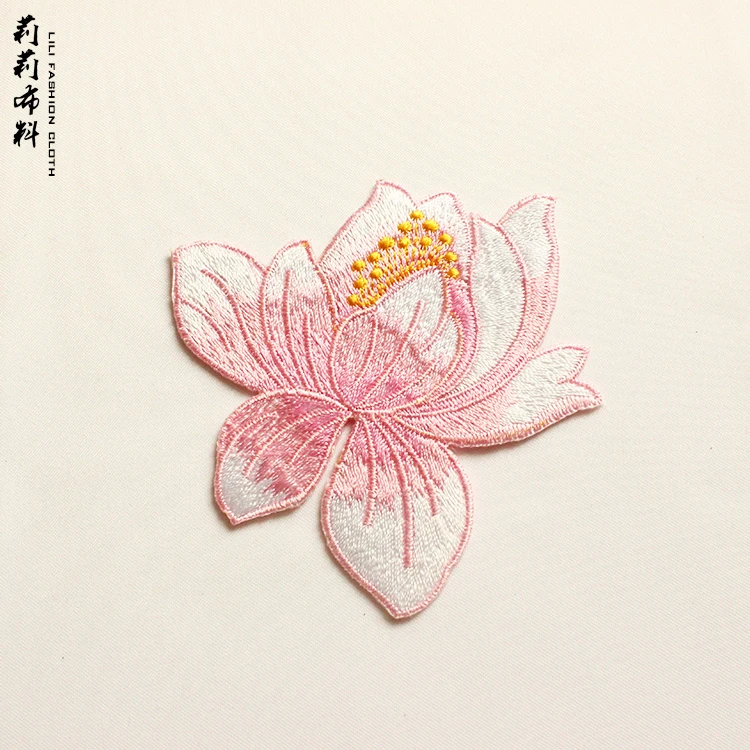 Ткань для вышивки лотоса нашивка на куртку платье наклейка декоративные
