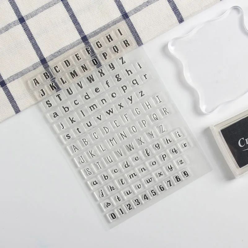 1 шт. резиновый штамп в нижней части английская алфавита Силиконовая печать