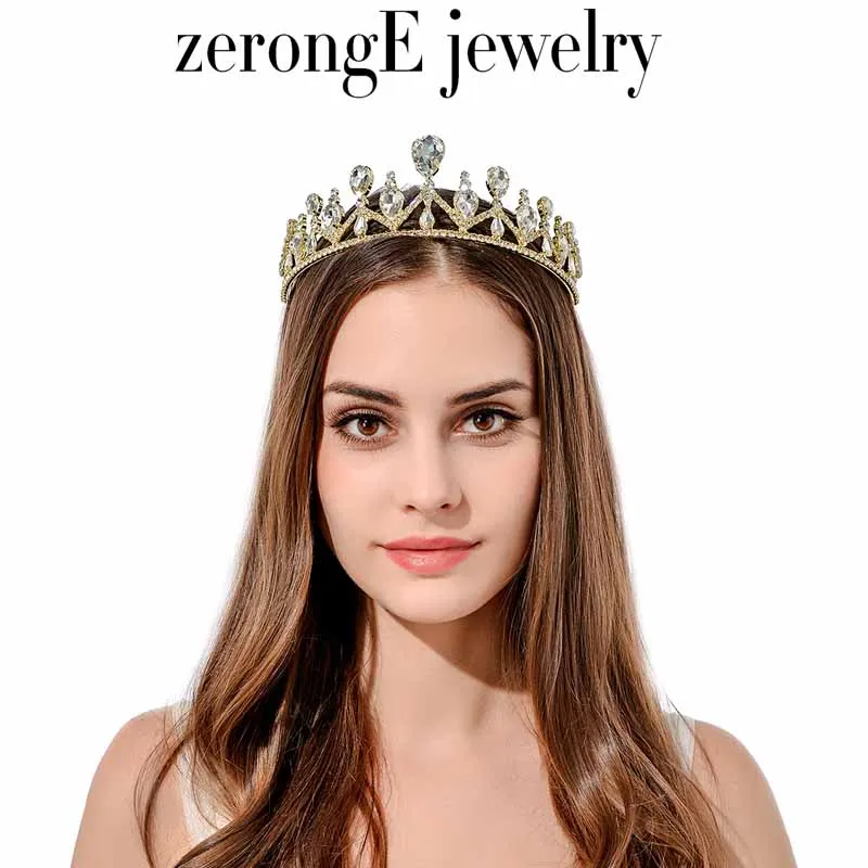 ZerongE ювелирные изделия Роскошная красота Сверкающие Золотые Свадебные диаманты