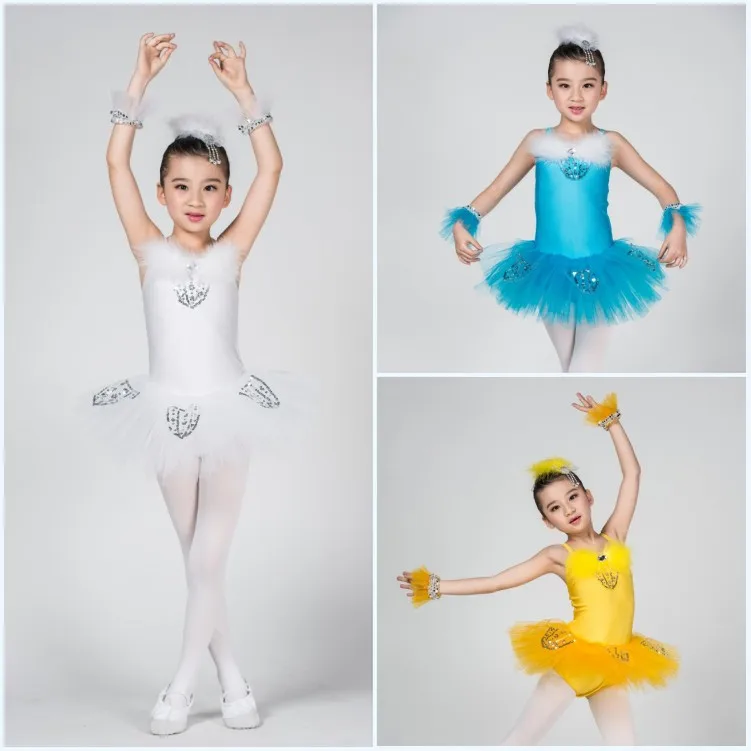 Детский балетный костюм платье для девочек с юбкой лебедей и озер танцев
