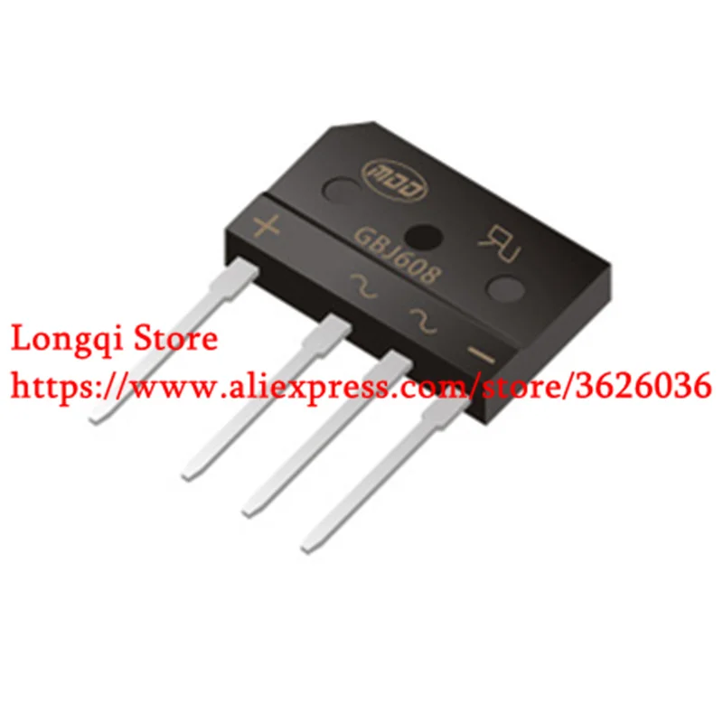 

10PCS GBJ608 6 Amp Glass Passivated Bridge Rectifier 50 to 1000 Volts