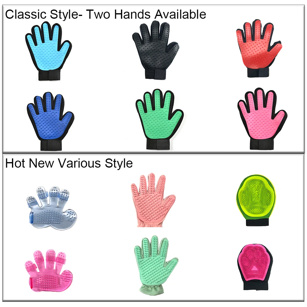 Перчатка с щеткой для груминга кошек и собак расческа щетка вычесывания шерсти