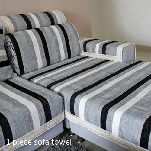 01 sofa towel 1PCS 1 шт. полосатый принт хлопок/полиэстер чехол для дивана Европейский Стиль чехол для дивана устойчивый чехол для дивана для декора гостиной - Цвет: 01 sofa towel 1PCS