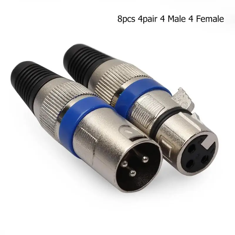 8 шт./10 шт. XLR штекер XLR Женский конвертер 3Pin аудио разъем микрофон аудио кабель Разъем XLR к XLR адаптер для усилителя