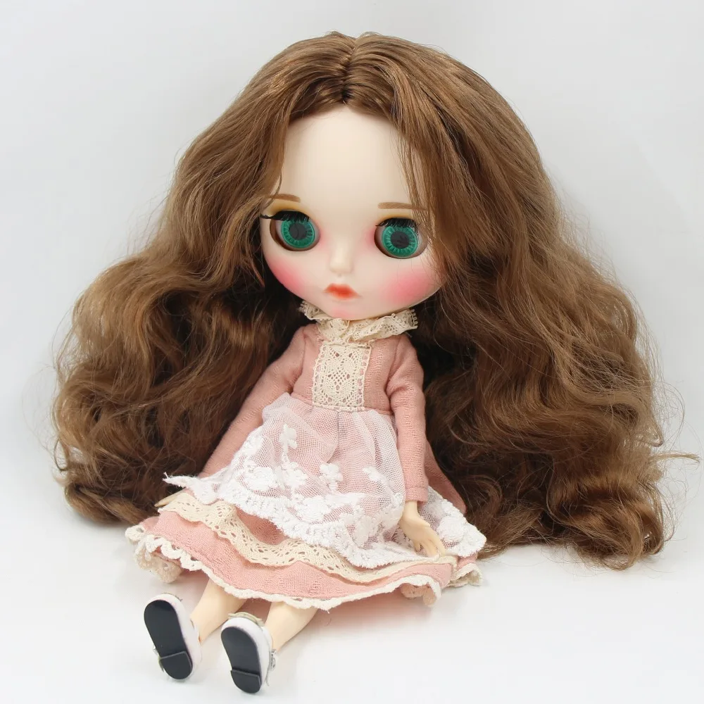 Ледяная кукла DBS Blyth 1/6 bjd белая кожа для суставов тела коричневые волосы матовое