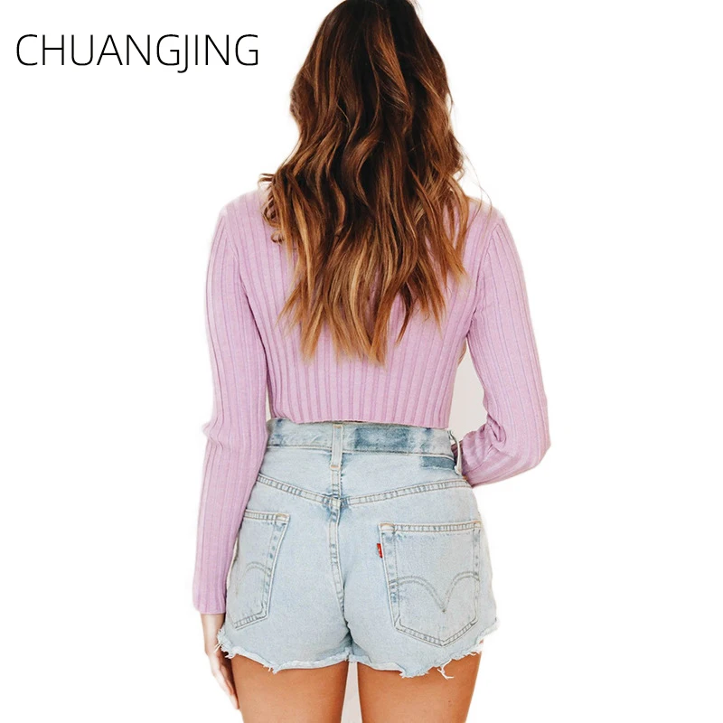 Casual Autumn Winter Knitted Sweater Women 2019 New Fahion Solid Pink Turtleneck Long Sleeve Ladies Streetwear | Женская одежда