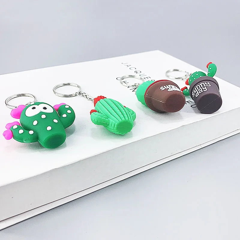 Новый креативный ПВХ мягкий клеевой материал кактус Фея шар Пряжка для ключей