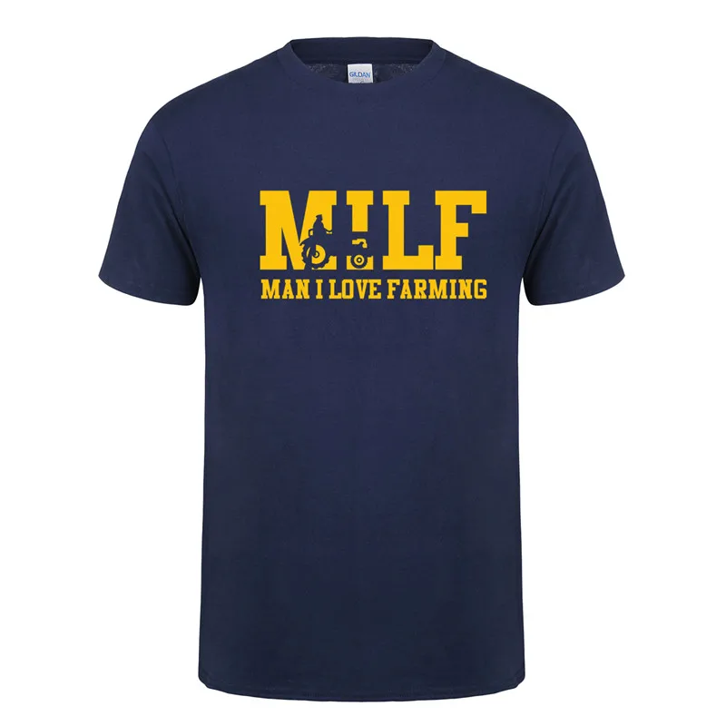 as picture Omnitee MILF Man I Love Farming Футболка мужская повседневная хлопковая футболка с коротким рукавом забавная Мужская футболка фермер OT-975 - Цвет: as picture
