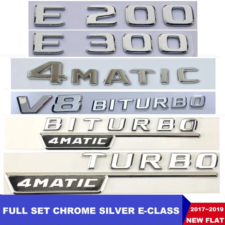Плоская хром W212 W213 эмблема автомобиля E200 E250 E300 E320 E350 буквы знак авто 4matic логотип эмблема De Carro для Mercedes Benz AMG