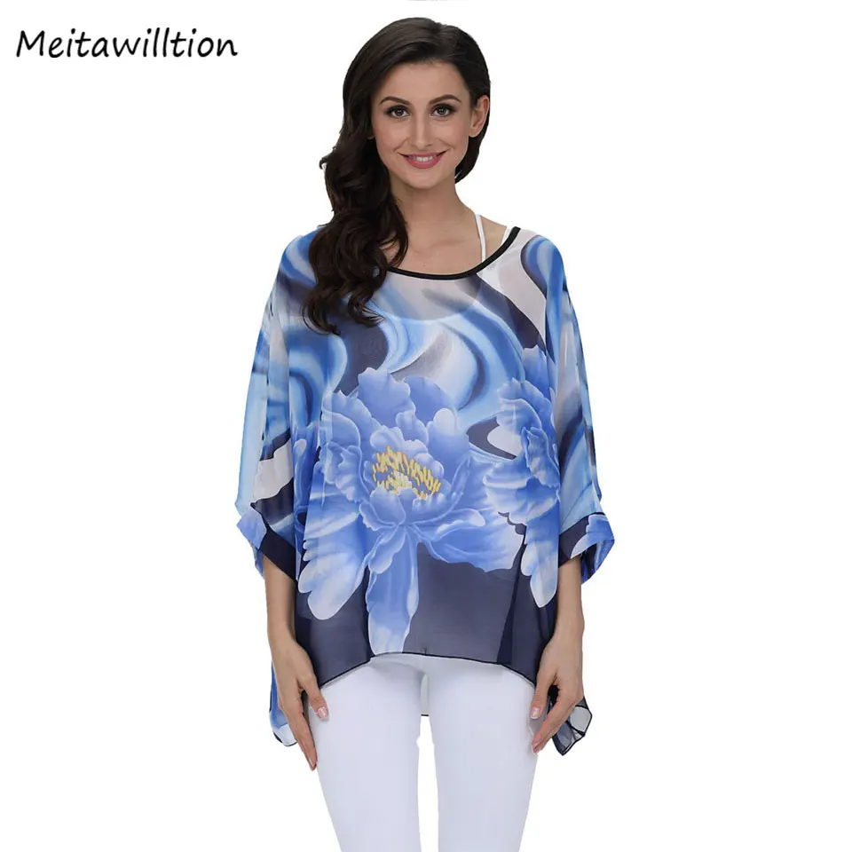 Женская шифоновая блузка Meitawilltion Летняя Повседневная Блузка в стиле бохо с