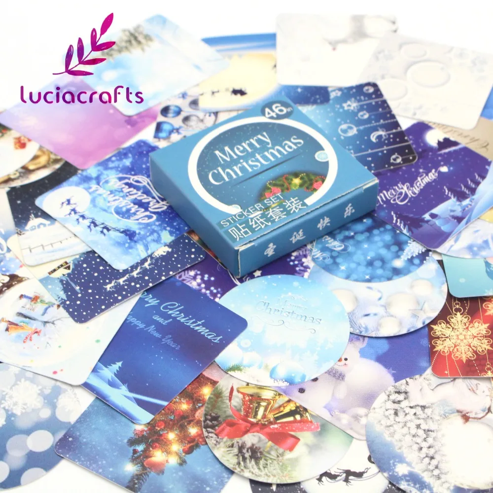 CH1224 Lucia crafts 1 коробка Счастливого Рождества/гирлянда альбом для скрапбукинга декоративный бумажный стикер DIY ручной работы подарочная упаковка этикетка CH1224