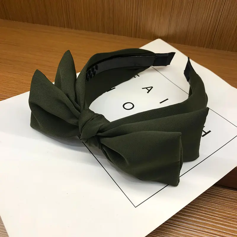 Новое поступление для женщин, двухслойный ободок с бантиком, Одноцветный обруч для волос, повязка на голову, милый ободок для волос, головной убор для девочек, аксессуары для волос