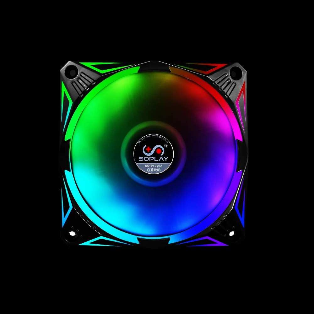 SOPLAY RGB радиатор PC чехол Вентилятор Кулер 120 мм вентилятор вперед/назад Воздушный поток с 4PIN интерфейс гидравлический подшипник для ПК