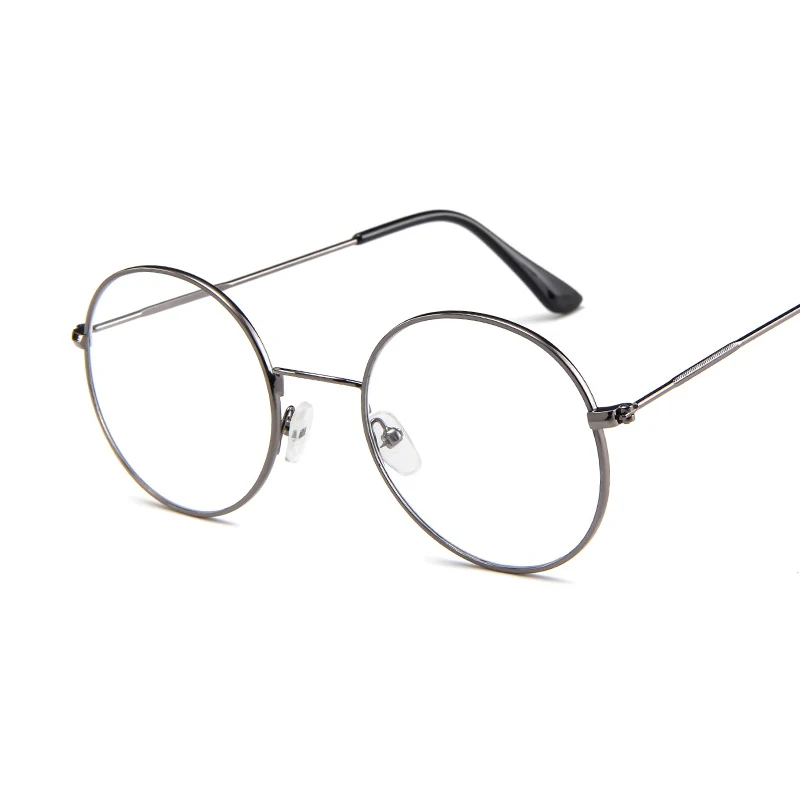

New beautiful full frame metal glasses frame student literary ultra light flat mirror men and women trend retro glasses frame.
