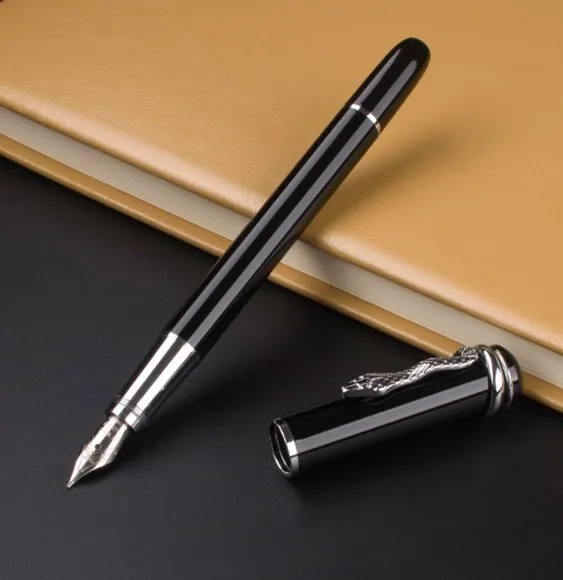 JINHAO X450 серый и золотой перьевая ручка 18 КГП 0,5 мм перо с широким основанием темно-зеленый, фиолетовый, винно-синий 21 цветов и чернильных картриджей, выберите JINHAO 450 - Цвет: 11