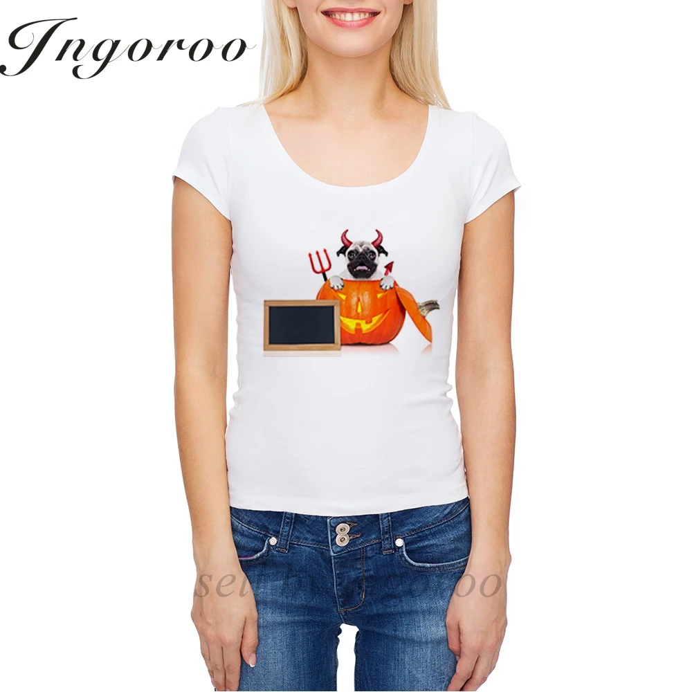 Babaseal/дизайнерская футболка на Хэллоуин с изображением тыквы ведьмы собаки