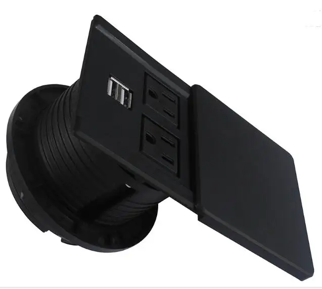 Новинка 2019 круглая настольная розетка с универсальным питанием и USB зарядным
