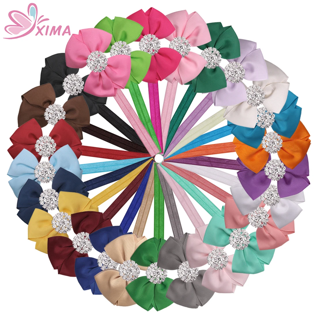 Банты Детские корсажные со стразами 25 шт./Лот 3 5 дюйма|hair bows|boutique hair bowsbow bow |
