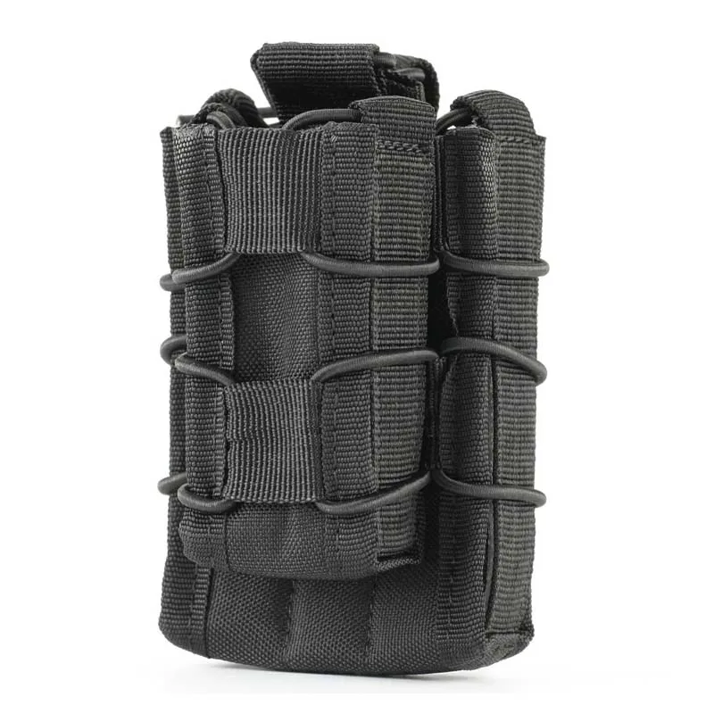 Black Molle система Тактический Подсумок нейлон двойной слой картриджный мешочек страйкбол охота военные аксессуары сумка - Цвет: Black