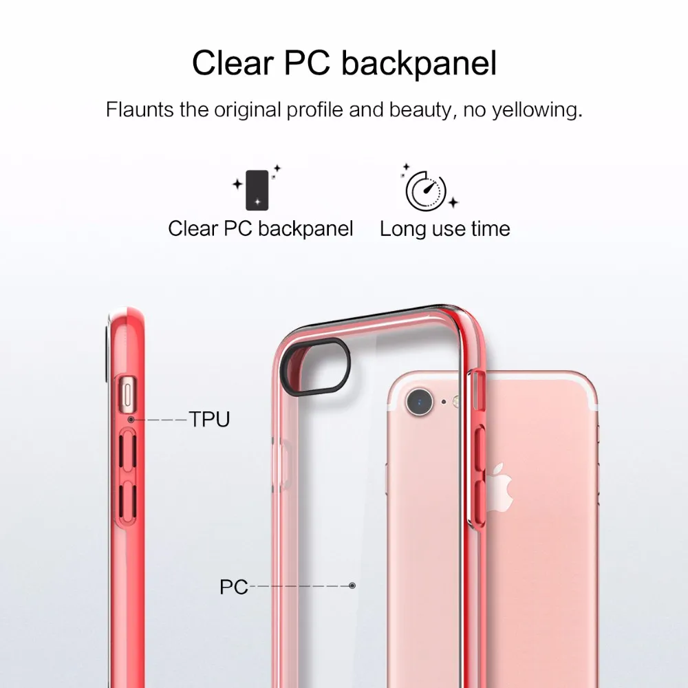 Чехол Rock для iPhone 7, 7 Plus, серия Royce, с подставкой, TPU+ PC, прозрачный чехол для телефона, для iPhone 7 Plus, чехол для телефона, роскошный