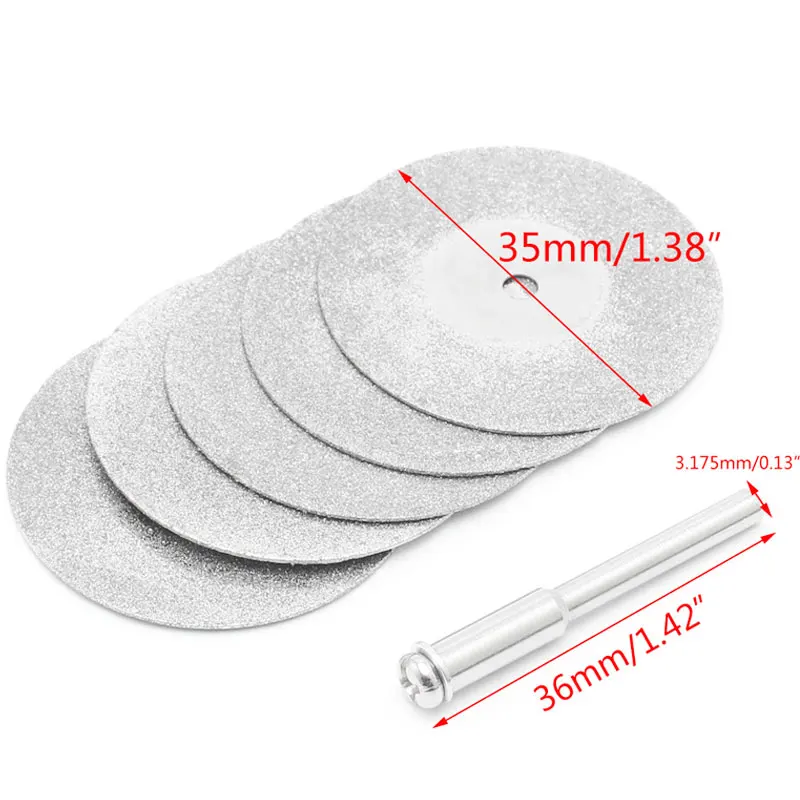 35mm 5 шт./лот, аксессуары для Dremel, алмазная шлифовальная пила, циркулярный режущий диск, Dremel, роторный инструмент, алмазные диски - Наружный диаметр: 35mm