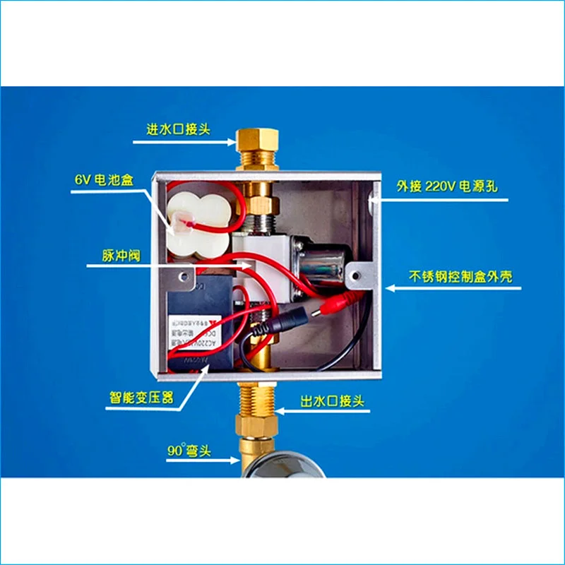 AC220V/DC6V скрытый автоматический датчик латунный кран, ванная комната с креплением на стену, автоматический смеситель, автоматический индукционный смеситель