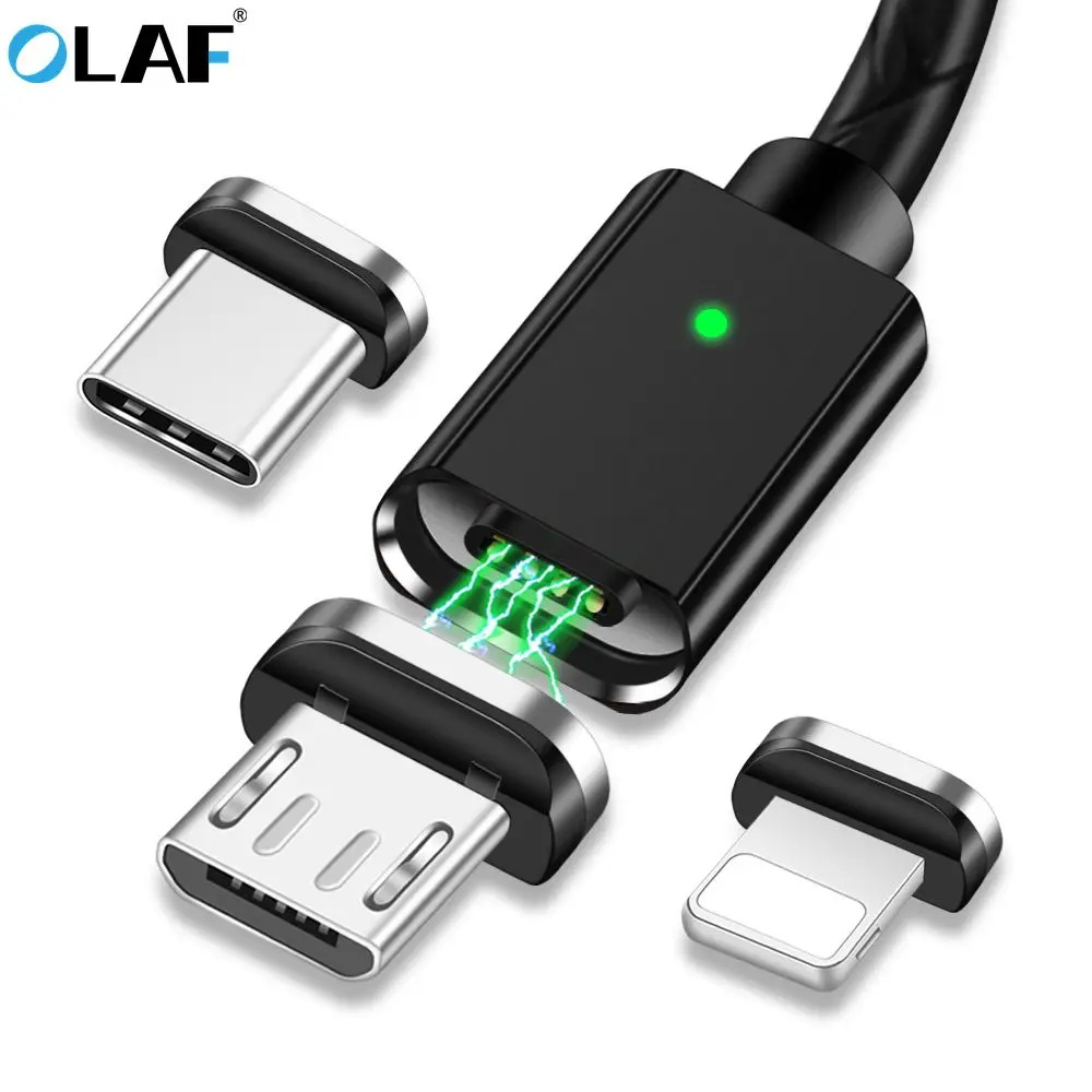 Олаф Магнитный кабель микро usb 8 pin Тип C USB зарядный для передачи данных iphone samsung 3A