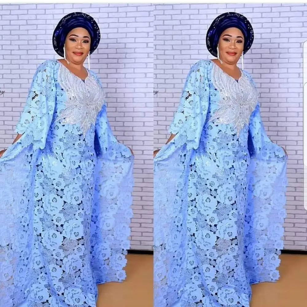 Новое Африканское женское платье Дашики модная абайя стильная KWA небесно голубое