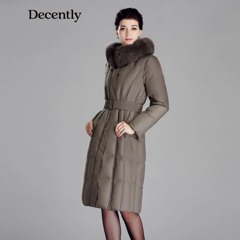 DECENTLY 2016 одежда для женщин зима пальто женское мех лиса парка пиджак женский Brand