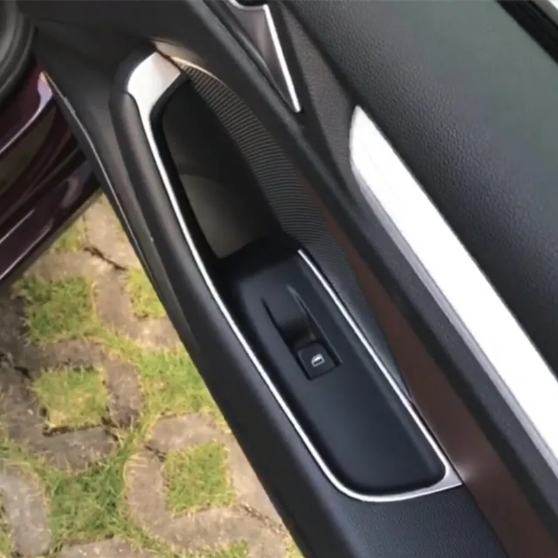 Накладки на рамку окна для подъема стекла из нержавеющей стали 4 шт. для Audi A3 8V 2013-2018, декоративная отделка панели подлокотника двери автомобиля.
