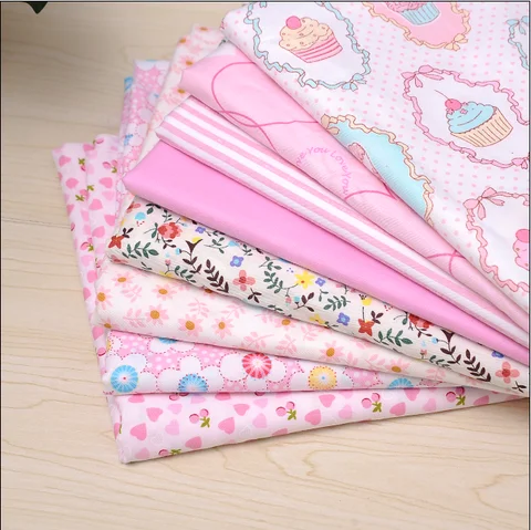 2016 Лидер продаж! 8 шт. 40*50 см розовая серия, милые маленькие цветы, хлопковая стеганая ткань, текстильная Лоскутная ткань, ткань для шитья, ткань