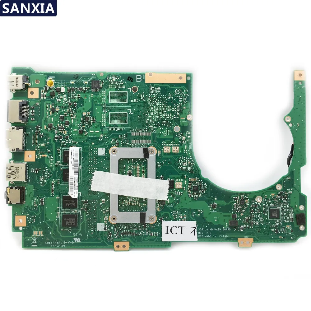 KEFU S301LA материнская плата для ноутбука ASUS S301LA S301L S301 Q301LA Q301L Тесты оригинальная плата 4G Оперативная память I3-4010U