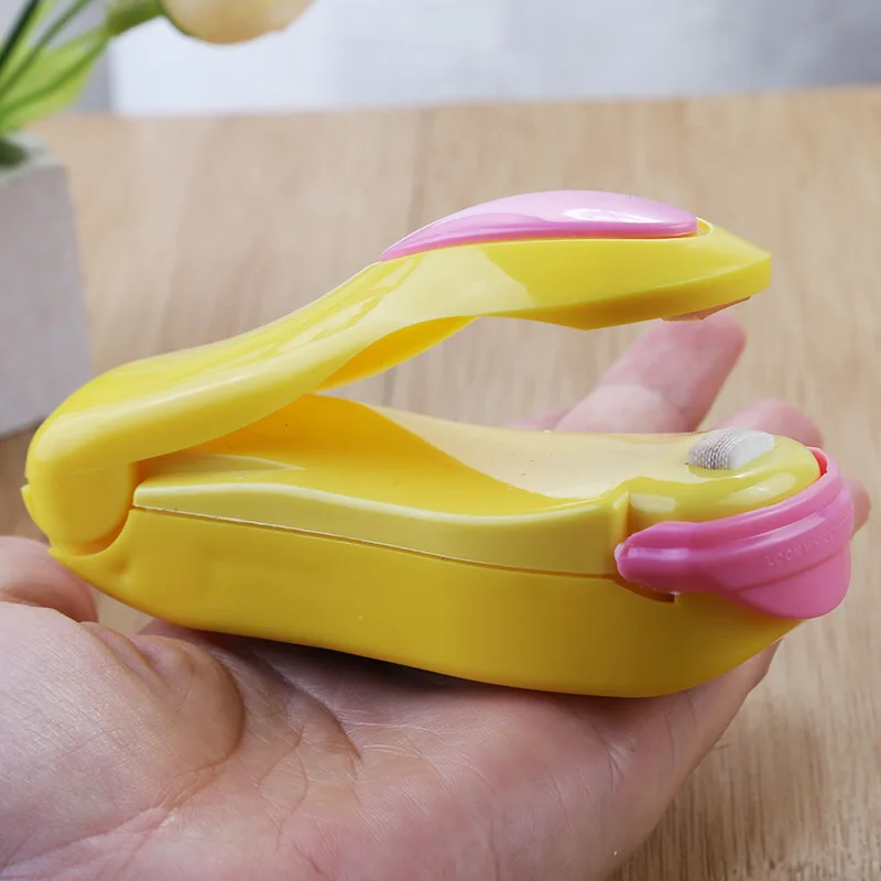 yellow Портативная Бытовая мини-машина для запечатывания пищевых продуктов, полиэтиленовый пакет, дорожная ручная герметичная машина, импульсная герметичная посылка - Цвет: yellow