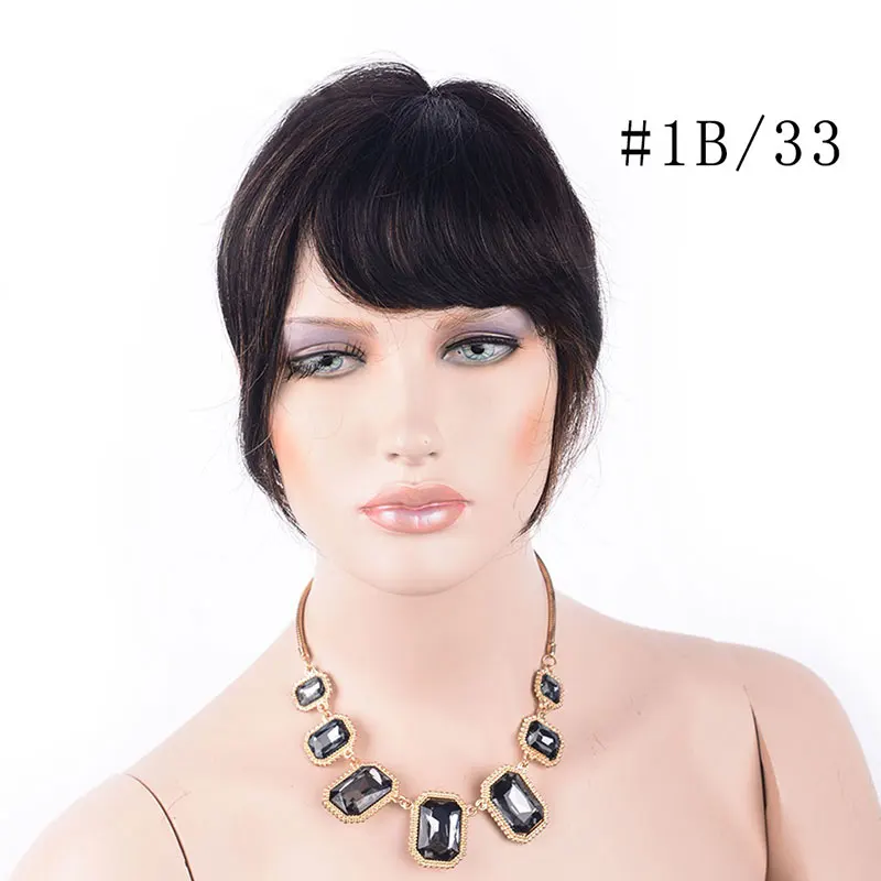 T4/33 LADYSTAR remy волосы челка для женщин человеческие волосы один кусок Клип В Волосы взрыва/бахрома можно отрезать любой длины, как вам нравится - Цвет: T4/33