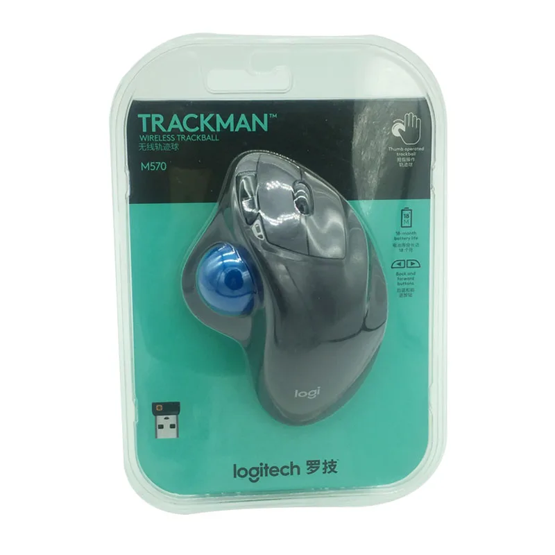 Мышь logitech M570 с 2,4G беспроводной оптический трекбол эргономичная мышь геймер для windows и mac systerm