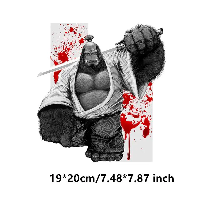 Переводная виниловая термонаклейка Gorilla Samurai для одежды футболок стирающиеся