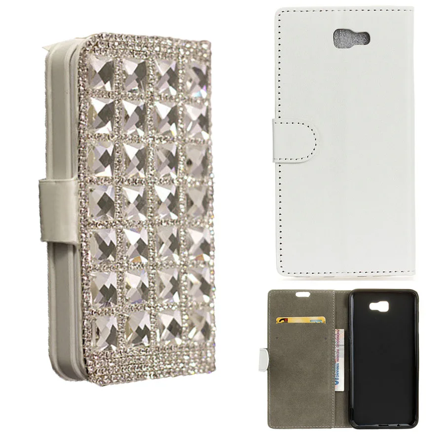 3D Bling Box горный хрусталь цепи кожа флип Бумажник телефон чехол для Samsung Galaxy J3