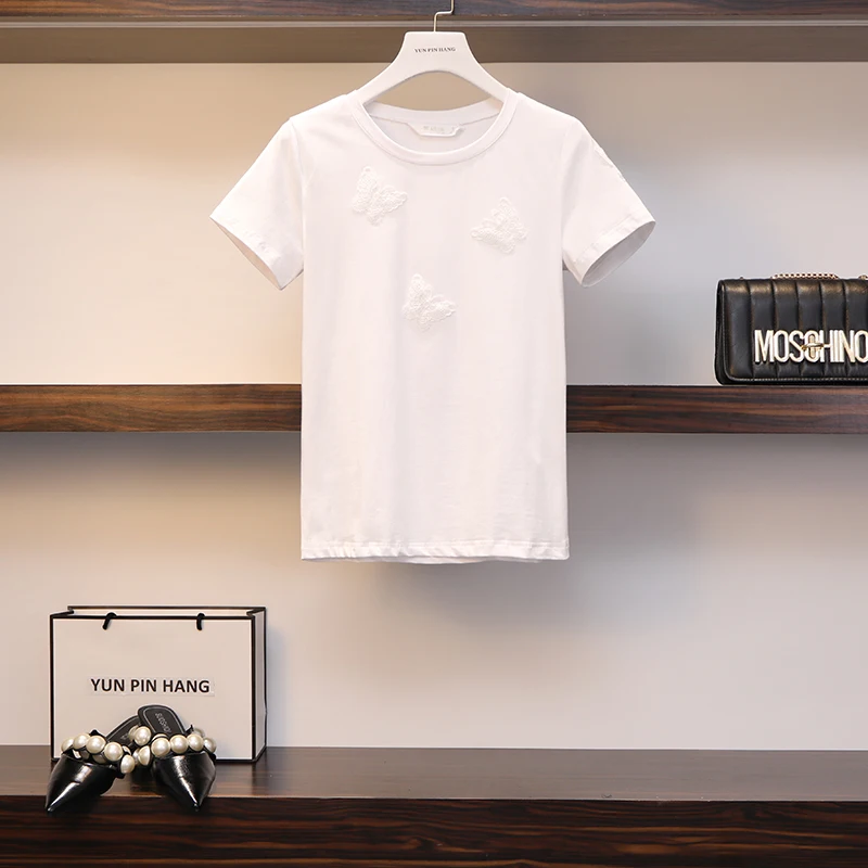 Женский костюм из 2 предметов BLLOCUE белая футболка с коротким рукавом и