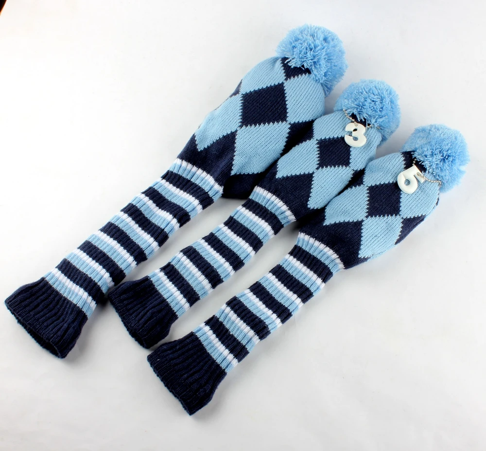 3 шт./компл. голубые вязаные головные уборы для гольф-клуба водителя | Спорт и