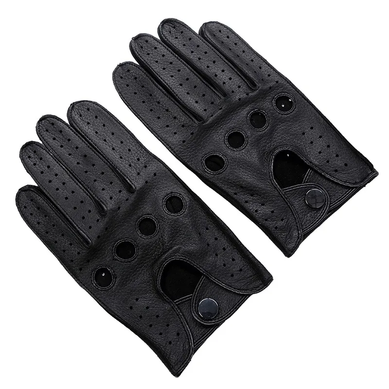 Brand High Quality Men's 2021 New Deerskin Gloves Four Seasons Fashion Vintage Driving Genuine Leather Moto Riding Men | Аксессуары