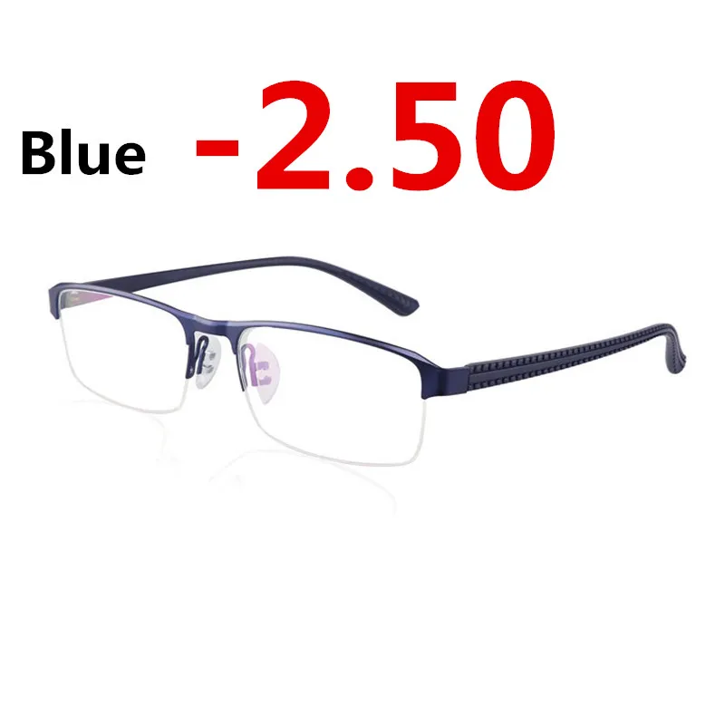 Blue -2.50 JIE. B переходные фотохромные солнцезащитные очки близорукость очки готовые близорукость очки для мужчин компьютерные оптические очки Рамка очки с диоптриями-1-2-3-4 - Цвет оправы: Blue -2.50