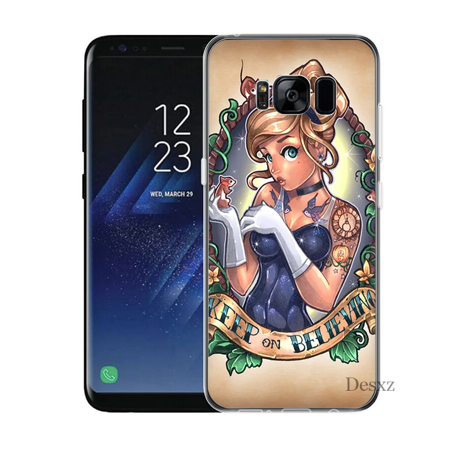 Чехол для samsung A10 A20 A30 A40 A50 A60 A70 A9 A7 A5 A6 A8 плюс Татуированная Алиса Ариэль Принцесса Жасмин мультяшный жёсткий ПК - Цвет: H2