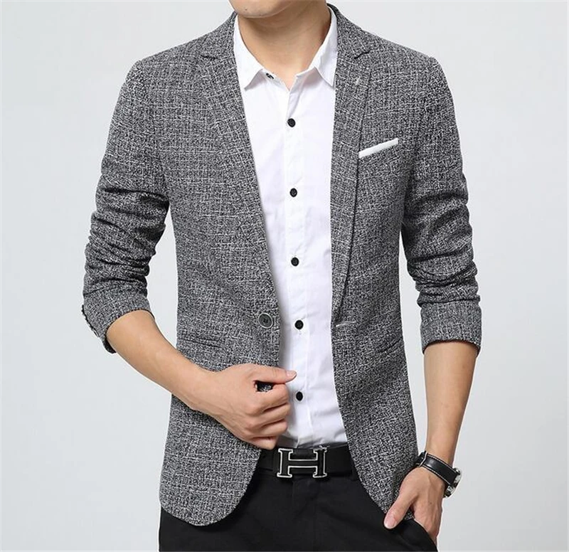 Новые 2016 Моды для Мужчин Пиджак Пиджаки Отложным Воротником Случайные Мужские