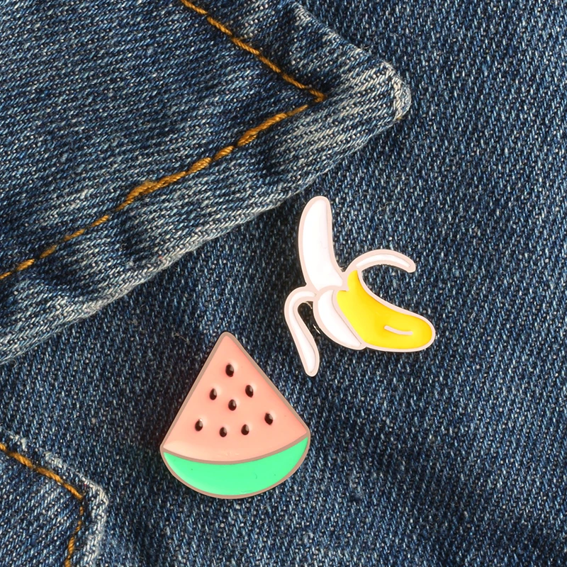 Брошь с мультяшными фруктами милая эмалированная брошь в виде радуги арбуза