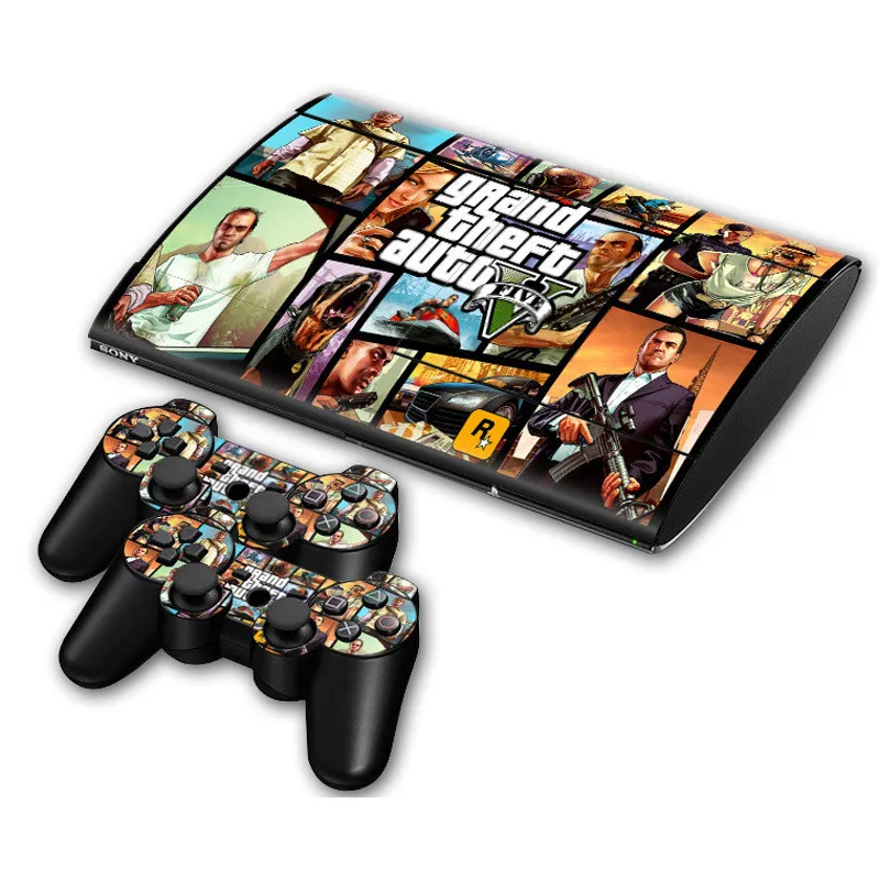 Grand Theft Авто виниловый стикер кожи для Sony PS3 супер тонкий 4000 консоль и 2 геймпада