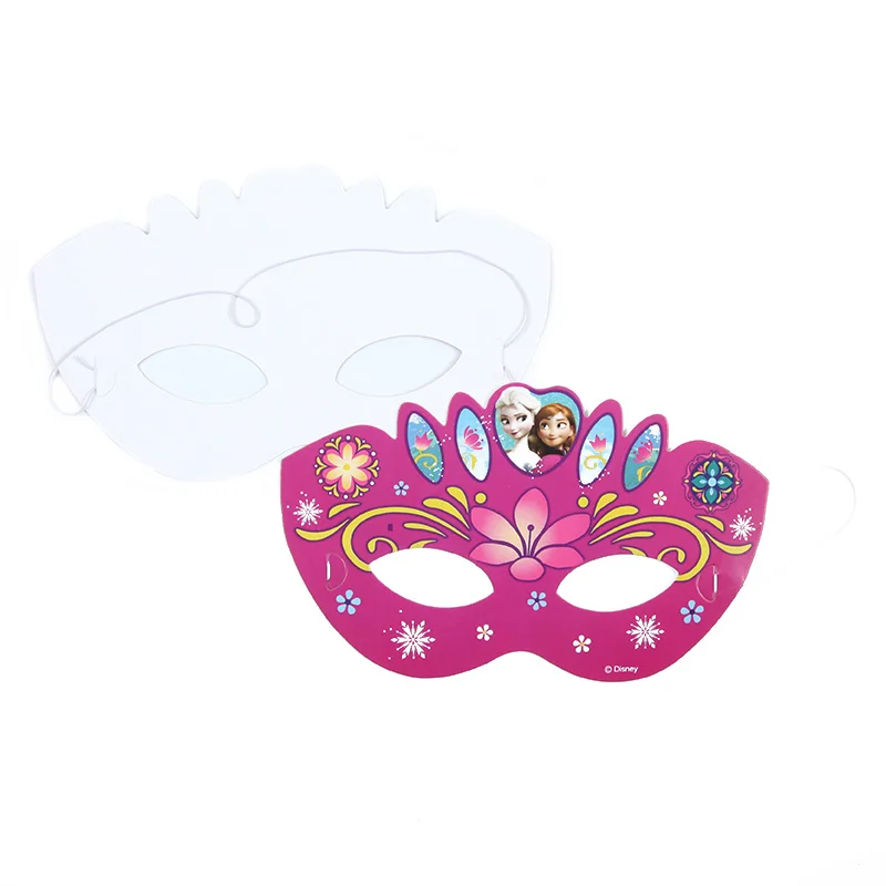 Mask 8Pcs Дисней Холодное сердце Анна и Эльза Принцесса День Рождения украшения Дети одноразовые посуда День Рождения украшения принадлежности - Цвет: Mask 8Pcs