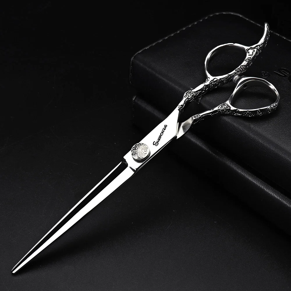 white cutting Настоящие 7 дюймовые профессиональные японские ножницы для стрижки собак, японские 440c Острые Ножницы для грумера, режущие филировочные изогнутые ножницы - Цвет: white cutting