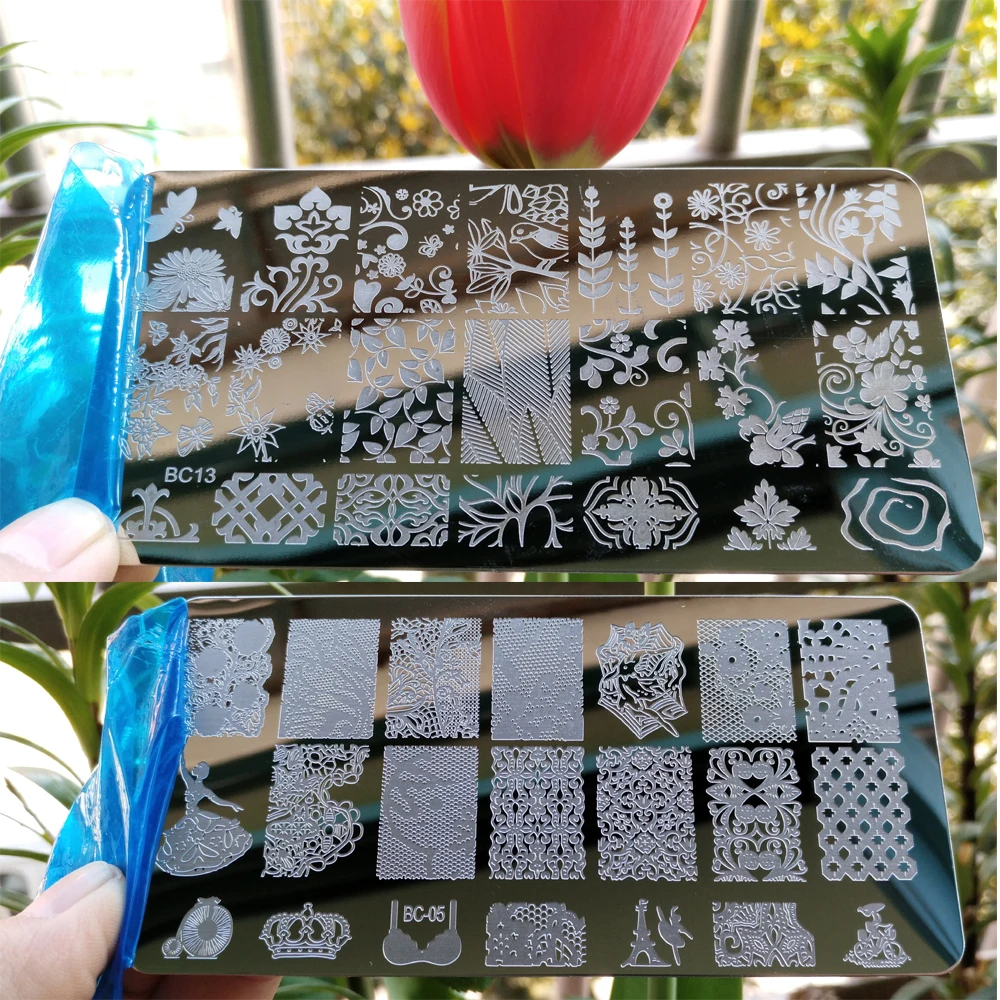 Новое поступление ногтей штамп шаблонные штампы пластины