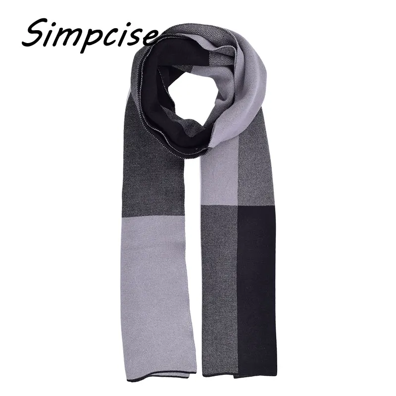 [Simpcise] 2017 Winter Man Plaid Scarf Thick Warm Acrylic Men Scarves soft touch Wraps Elastic A3A18938 |
